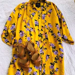 Dark yellow floral Komono